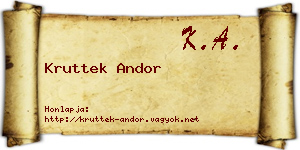 Kruttek Andor névjegykártya